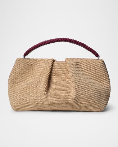 Callista Maxi Pleated Woven Clutch Bag