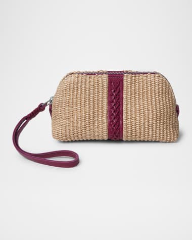 Callista Woven Fabric & Leather Wristlet