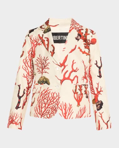 Libertine Venetian Coral Single-Breasted Short Jacket