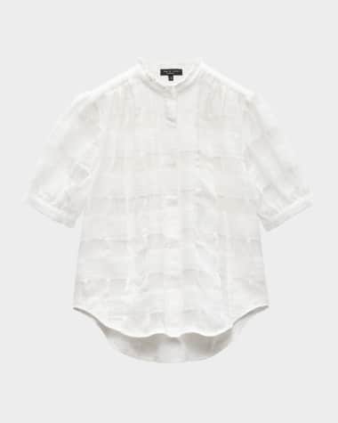 Rag & Bone Jordan Plaid Short-Sleeve Top