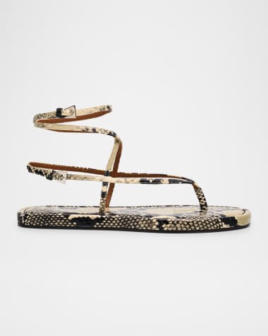Paris Texas Hydra Snake-Embossed Strappy Sandals