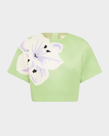 LEO LIN Indie Floral-Print Crop Top