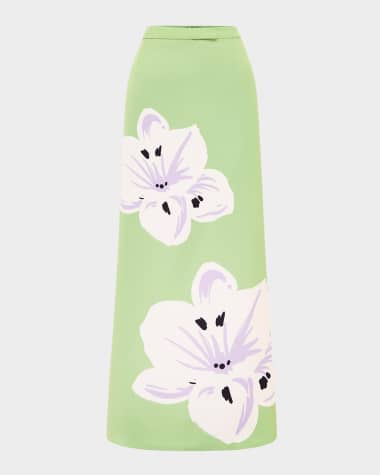 LEO LIN Clementine Floral-Print Maxi Skirt
