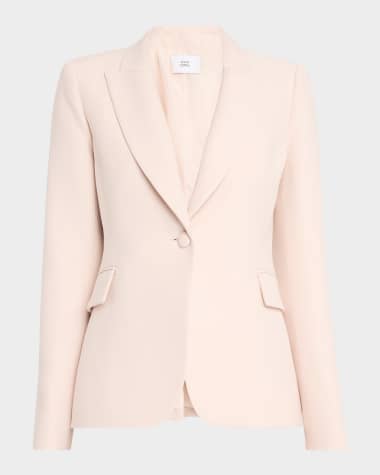 Adam Lippes Logan One-Button Wool Silk Jacket