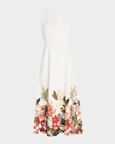Adam Lippes Eloise Floral Print Cotton Twill Dress