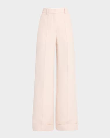 Adam Lippes Deeda Flared Silk Wool Pants