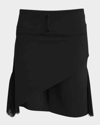 Courreges Asymmetric Infinity Pleats Crepe Skirt