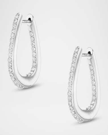 Sheryl Lowe Sterling Silver Diamond Buckle Hoop Earrings