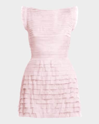 BCBGMAXAZRIA Sleeveless Tiered Tulle Mini Dress