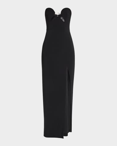 Liv Foster Madison Strapless Embellished Crepe Gown