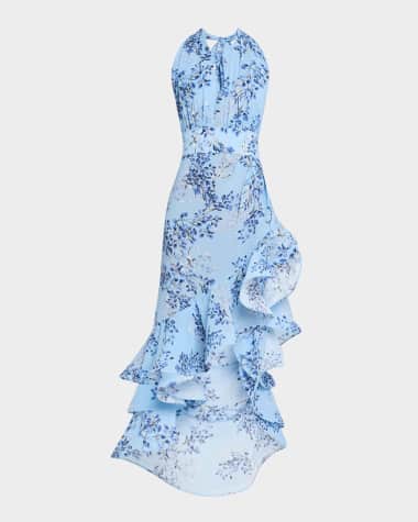 Bronx and Banco Bronte Floral-Print Ruffle Halter Maxi Dress