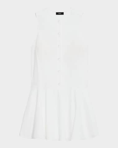 Theory Sleeveless Drop-Waist Mini Dress
