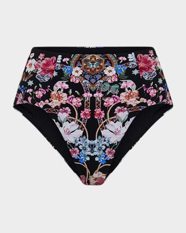 Camilla Midnight in Monserrate High-Waist Paneled Bikini Bottoms