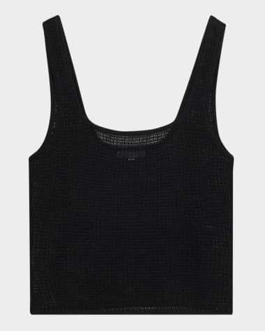 Onia Linen Knit Square-Neck Top