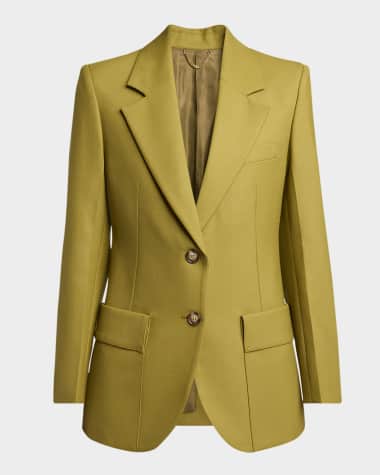 Victoria Beckham Patch-Pocket Single-Breasted Jacket