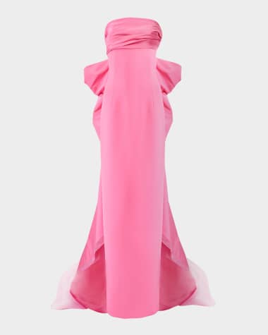 Carolina Herrera Strapless Bow-Back Column Gown