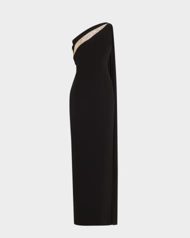 Roland Mouret One-Shoulder Diamante Column Gown