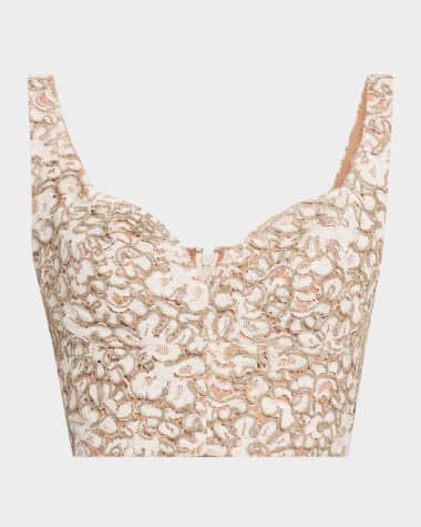 Michael Kors Collection Rope Soutache Lace Bra Top