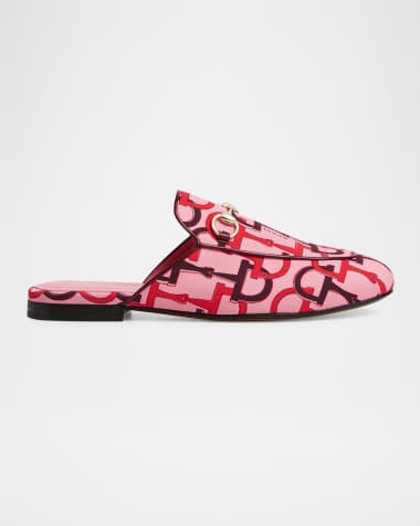 Gucci Princetown Horsebit Print Loafer Mules