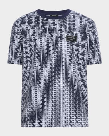 Balmain Men's Allover Monogram T-Shirt
