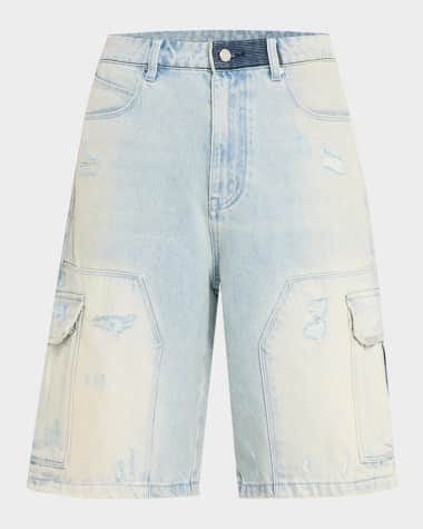 RTA Men's Joseph Cloud Denim Cargo Shorts
