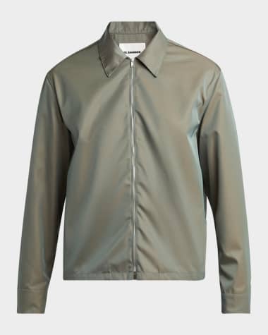 Jil Sander Men's Boxy-Fit Glaze Effect Shirt Jacket