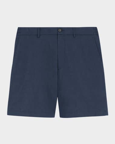 Theory Men's Curtis Drawstring Shorts in Relaxed Linen