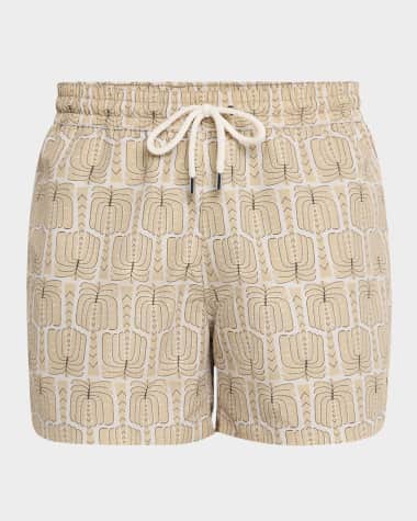 Frescobol Carioca Men's Rio Palmeira-Print Swim Shorts