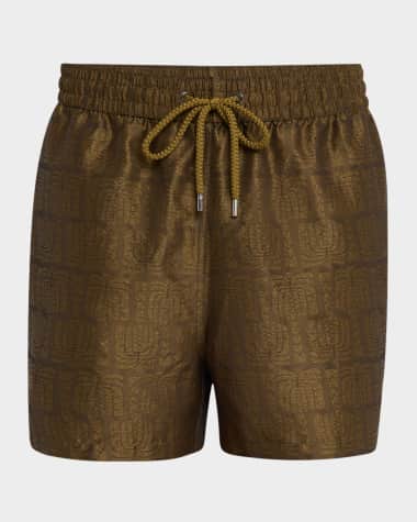 Frescobol Carioca Men's Rio Jacquard Palmeira Swim Shorts