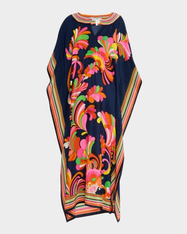 Trina Turk Theodora Silk Crepe De Chine Maxi Caftan