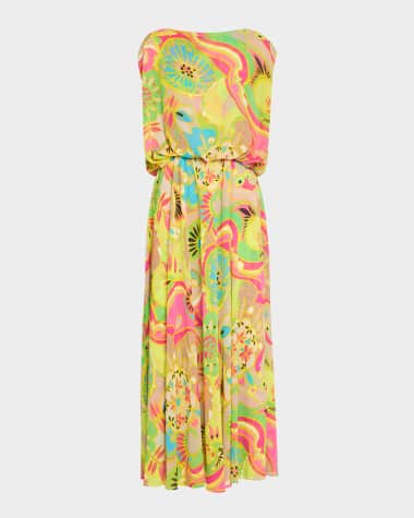 Trina Turk Vantage Floral-Print Georgette Maxi Dress