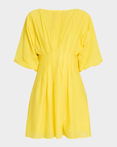 Trina Turk Gian 2 Pleated Cotton Voile Mini Dress