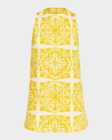 Mestiza New York Fiona Reversible Tile-Print Mini Dress