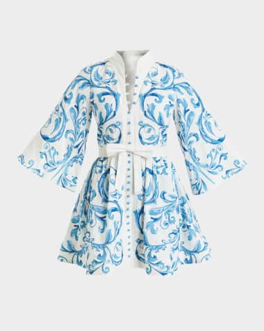 Mestiza New York Carmen Floral-Print Bow Mini Dress