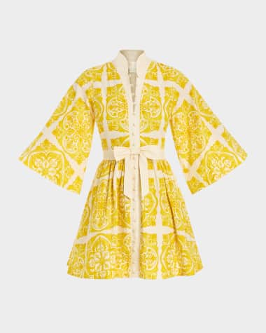 Mestiza New York Carmen Flare-Sleeve Bow Mini Dress