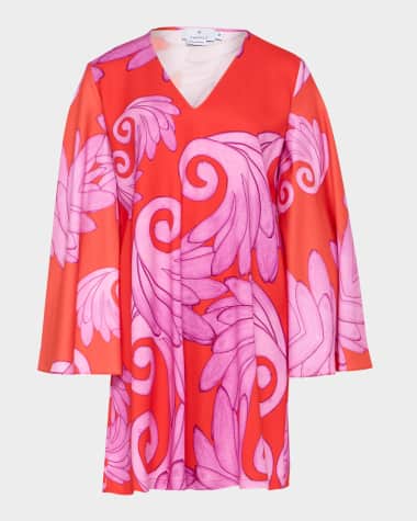 THEMIS Z Lydia Flare-Sleeve Mini Shift Dress