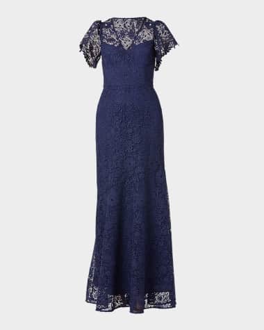 Shoshanna Manuela A-Line Floral Lace Gown