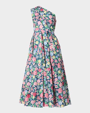 Shoshanna Edina Pleated Floral-Print Midi Dress