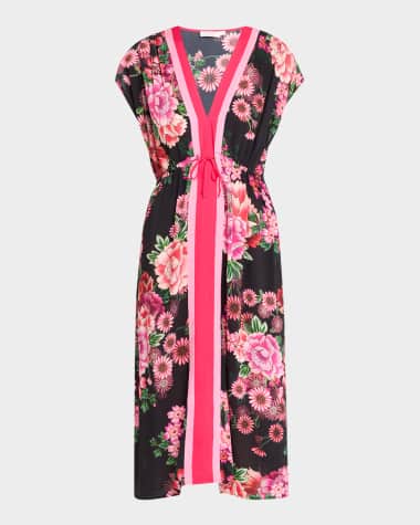 Johnny Was V-Neck Kaftan Dress