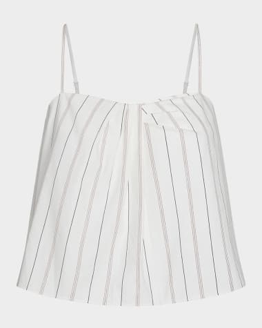 Vince Stripe Draped Tank Top