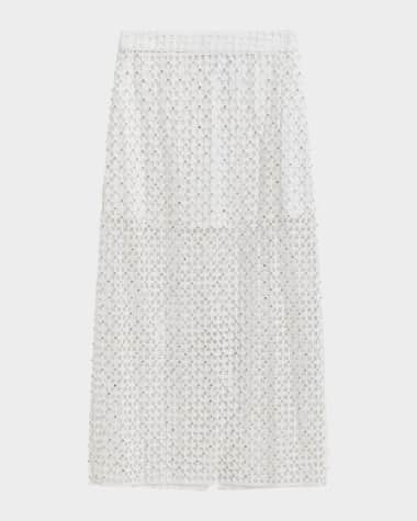 Essentiel Antwerp Embellished Mesh Midi Skirt