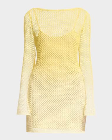 Significant Other Honey Long-Sleeve Net Mini Dress
