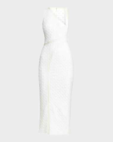 Significant Other Alex Asymmetric Textured Midi Dress