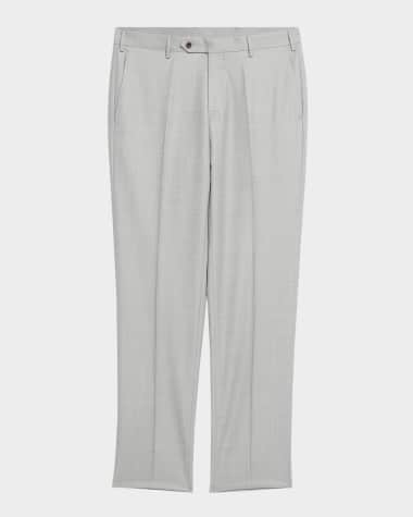 Zanella Men's Parker Wool Pindot Flat-Front Pants