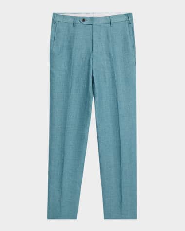 Zanella Men's Parker Linen Flat-Front Pants
