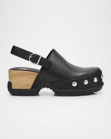 Sorel Roman Leather Slingback Platform Clogs