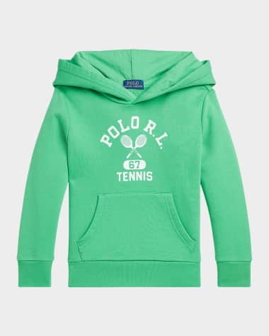 Ralph Lauren Childrenswear Boy's Tennis-Inspired Graphic Hoodie, Size 2-7
