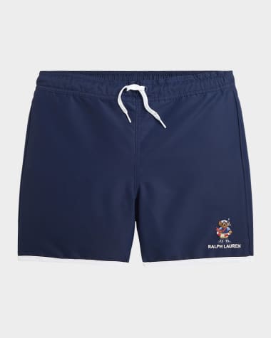 Ralph Lauren Childrenswear Boy's Polo Embroidered Swim Trunks, Size S-XL