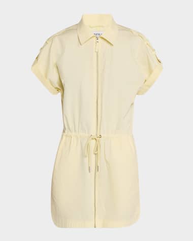 PISTOLA Meg Short-Sleeve Zip-Front Shirtdress