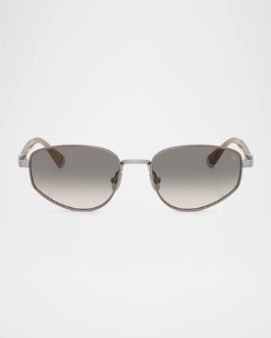 Brunello Cucinelli BC2008ST Titanium Oval Sunglasses